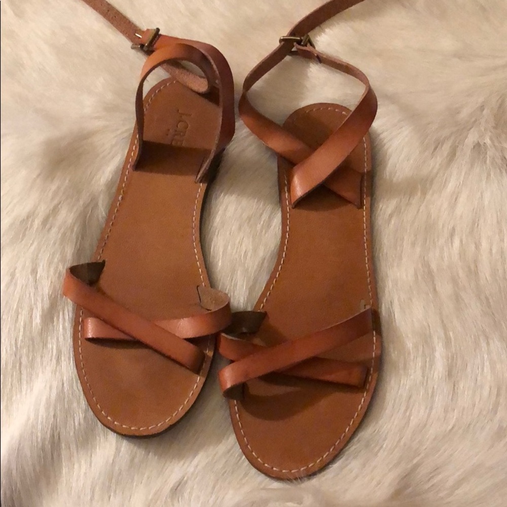 J crew leather strapped sandals